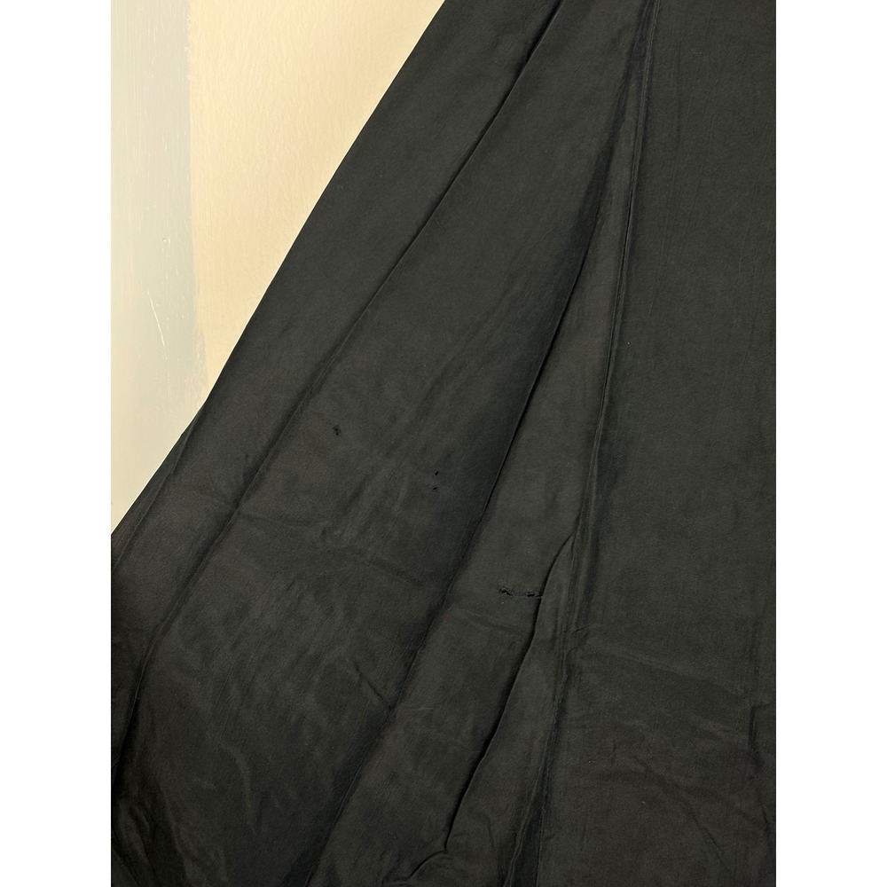 Newport News Maxi Skirt Medium Black Vintage 100% Silk Elastic Waist Full 90s - Picture 3 of 8